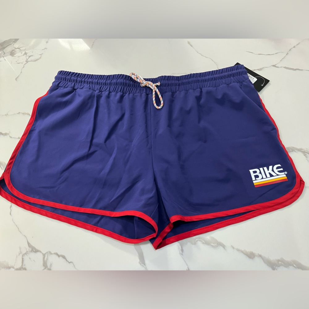BIKE Men’s Athletic Shorts in Navy with Red Trim